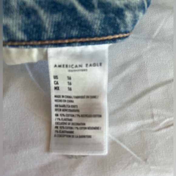 NWT American Eagle '90s High-Rise Denim Mini Skirt - Size 16 - Picture 6 of 7